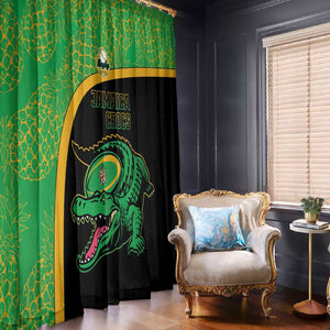 Jamaica Rugby Window Curtain Go Champions - Pineapple Pattern