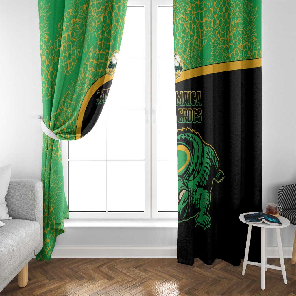 Jamaica Rugby Window Curtain Go Champions - Pineapple Pattern