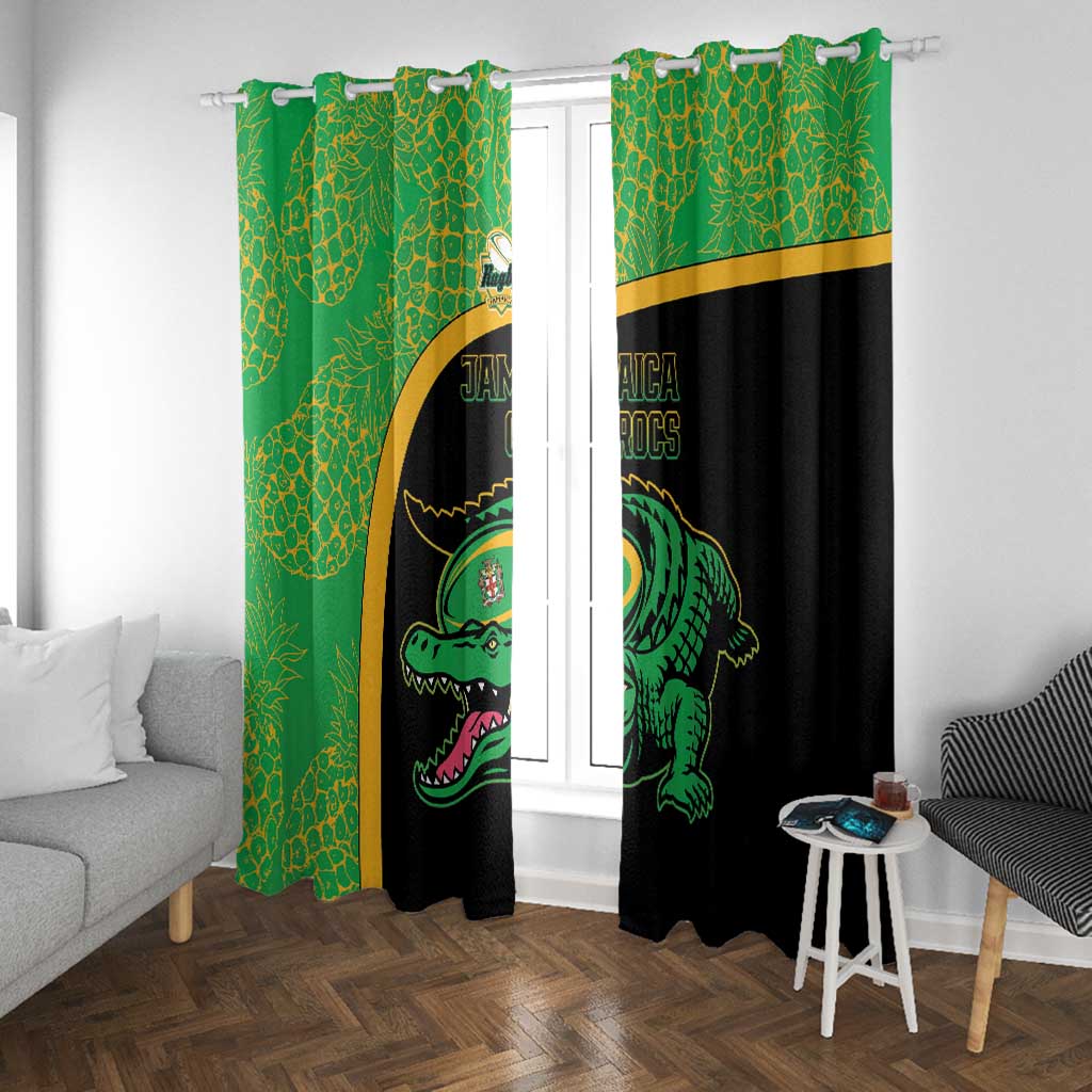 Jamaica Rugby Window Curtain Go Champions - Pineapple Pattern