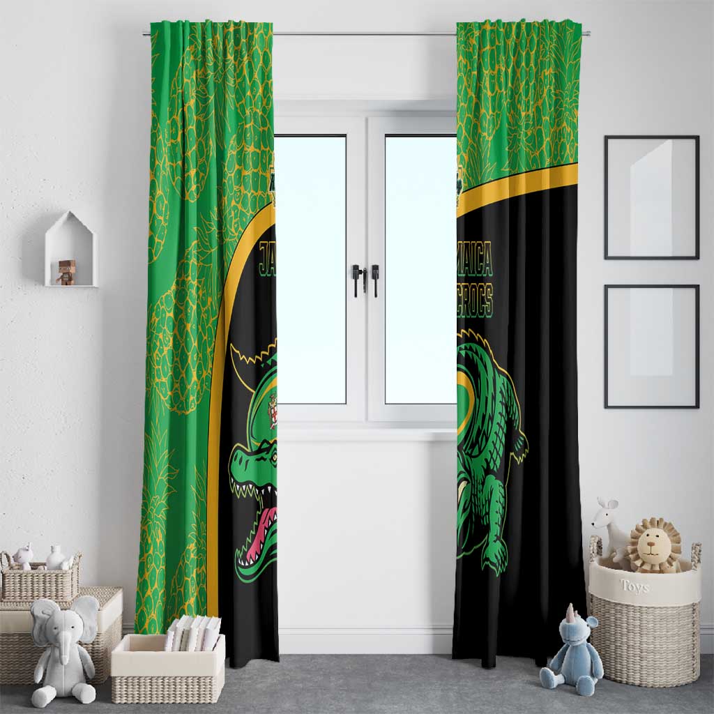 Jamaica Rugby Window Curtain Go Champions - Pineapple Pattern