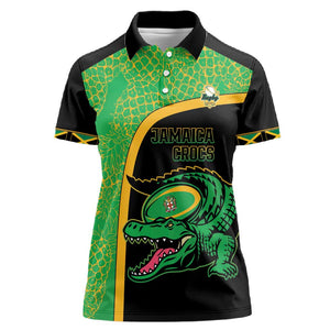 Jamaica Rugby Custom Women Polo Shirt Go Champions - Pineapple Pattern