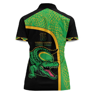 Jamaica Rugby Custom Women Polo Shirt Go Champions - Pineapple Pattern