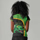 Jamaica Rugby Custom Women V-Neck T-Shirt Go Champions - Pineapple Pattern
