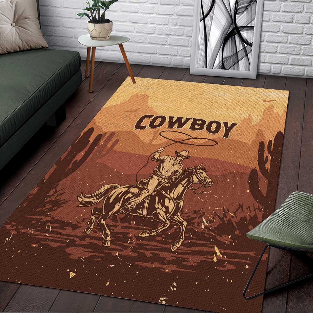 Black Cowboy Take Me Away Area Rug