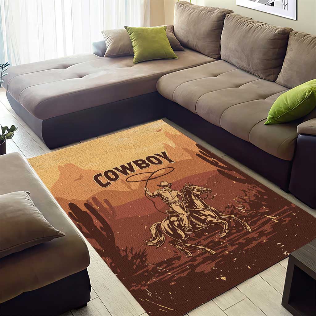 Black Cowboy Take Me Away Area Rug