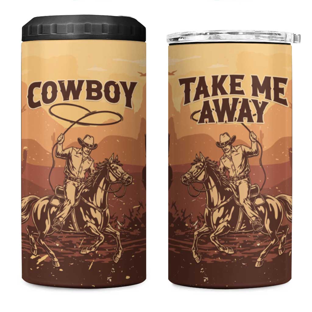 Black Cowboy Take Me Away 4 in 1 Can Cooler Tumbler