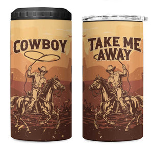 Black Cowboy Take Me Away 4 in 1 Can Cooler Tumbler