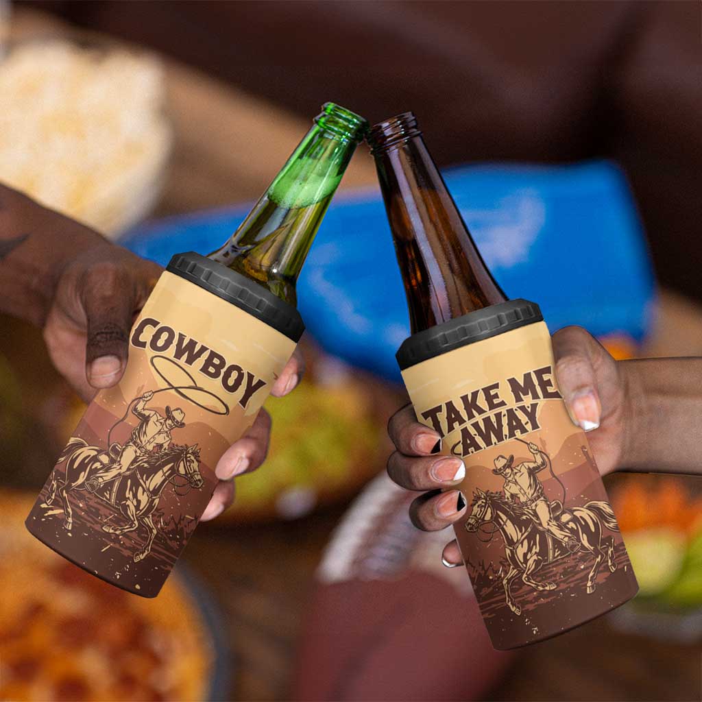 Black Cowboy Take Me Away 4 in 1 Can Cooler Tumbler