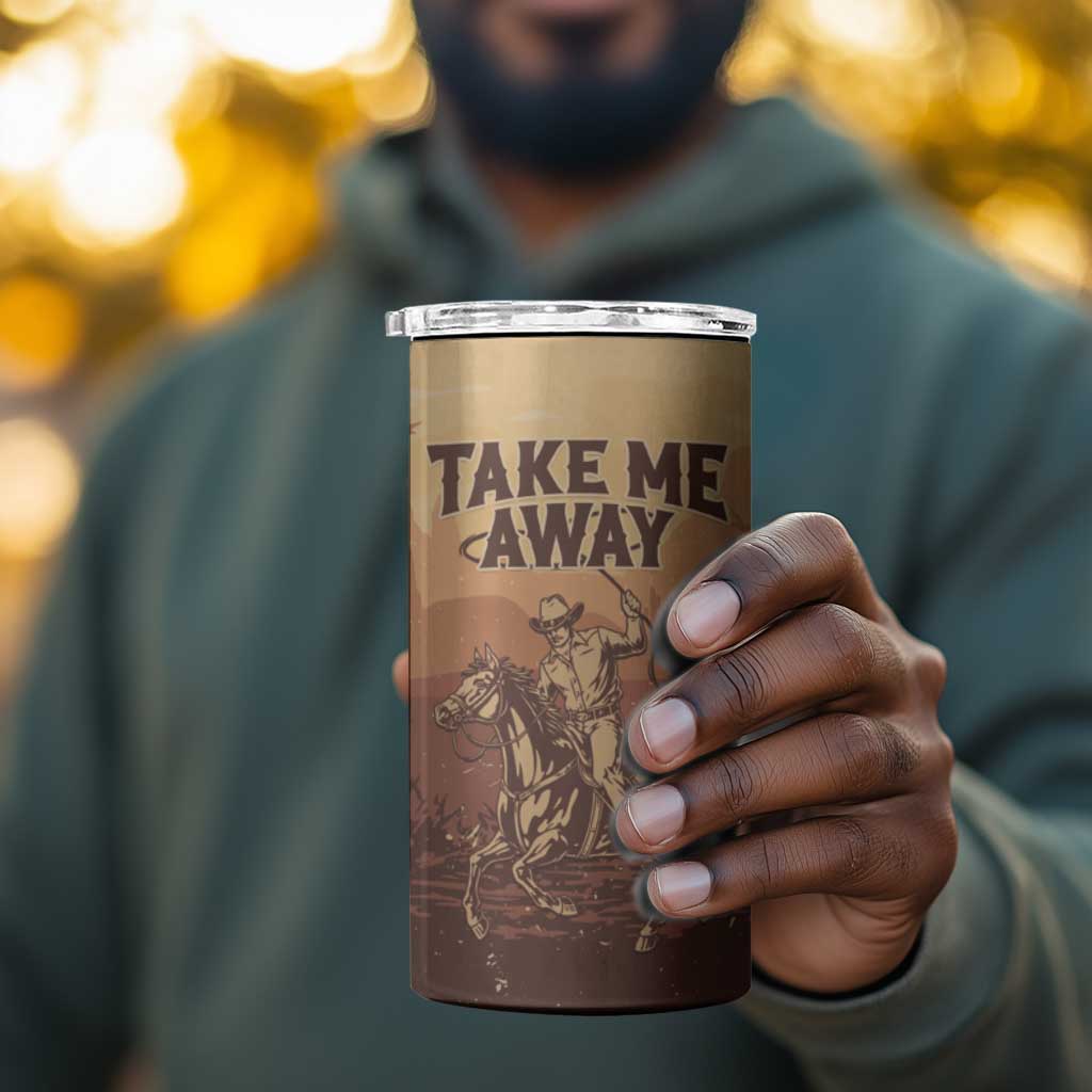 Black Cowboy Take Me Away 4 in 1 Can Cooler Tumbler