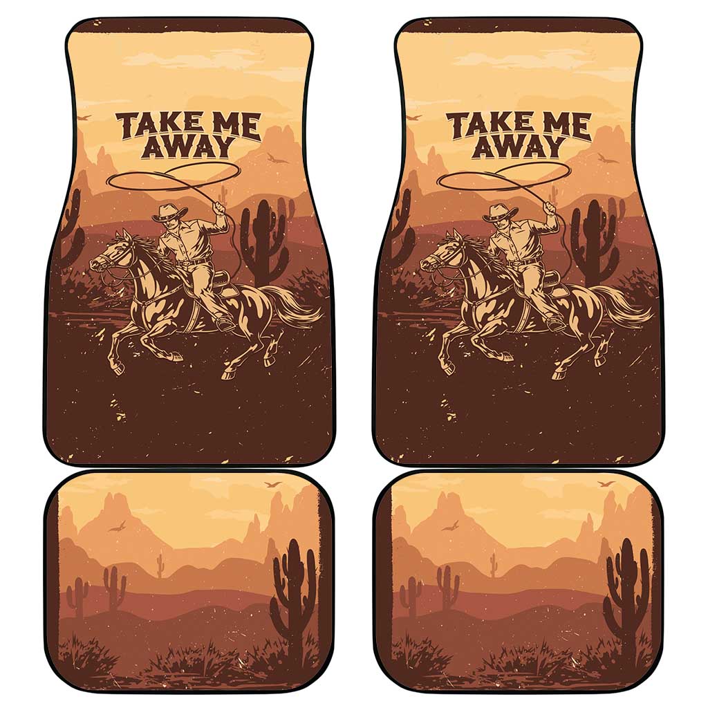 Black Cowboy Take Me Away Car Mats