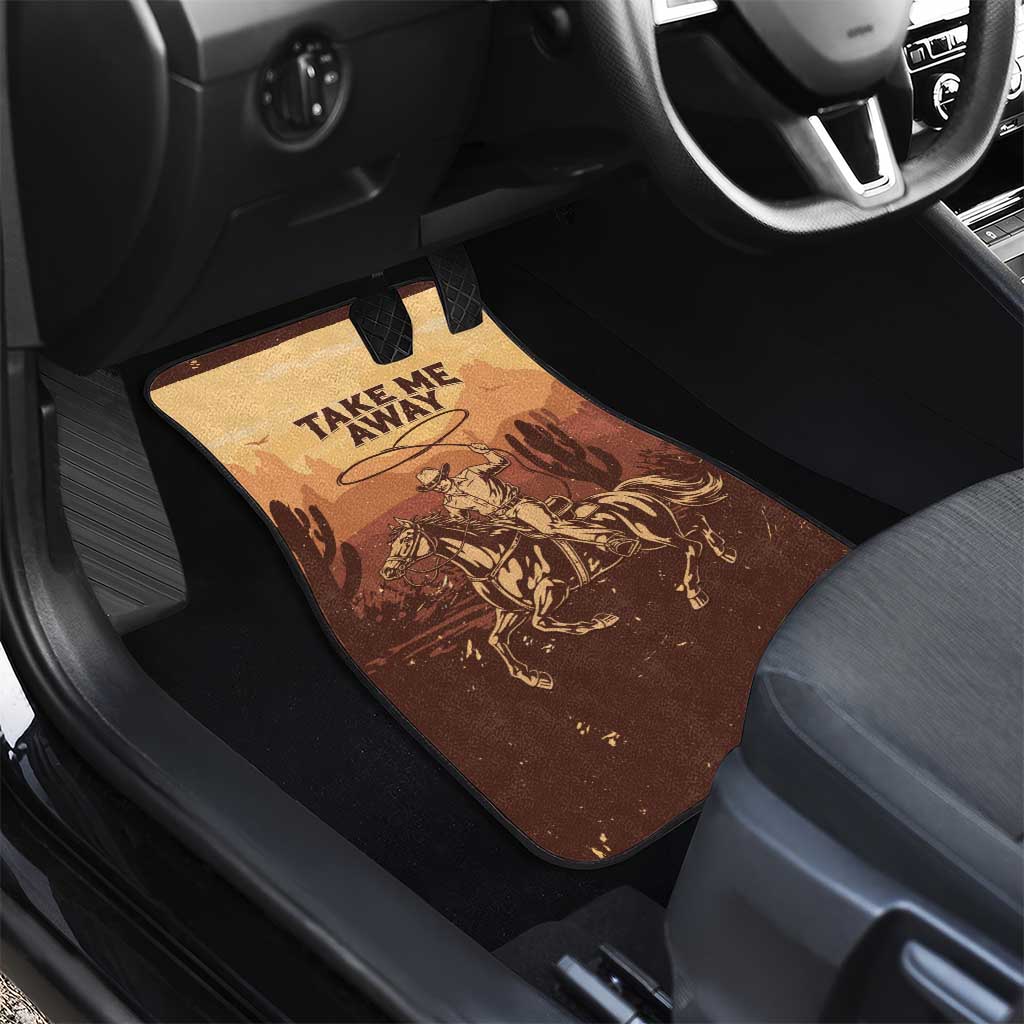 Black Cowboy Take Me Away Car Mats