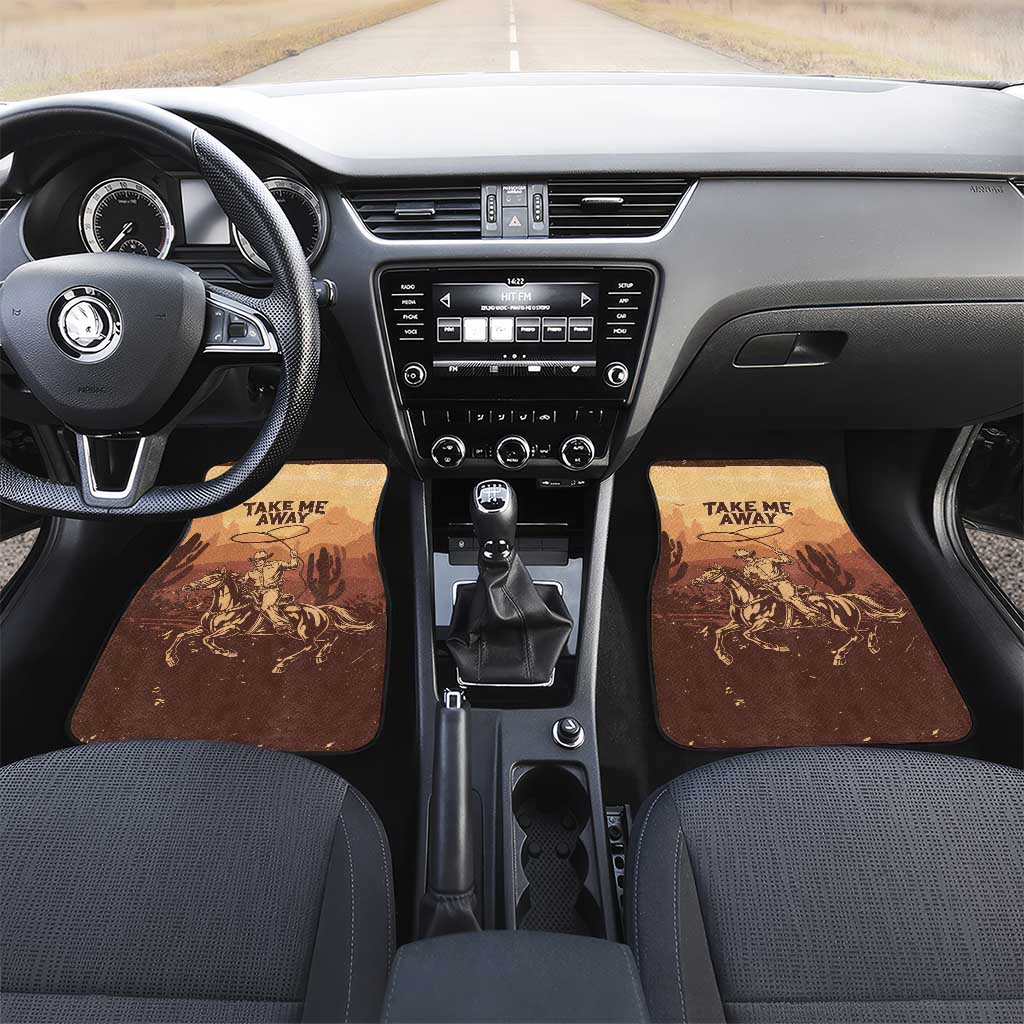 Black Cowboy Take Me Away Car Mats