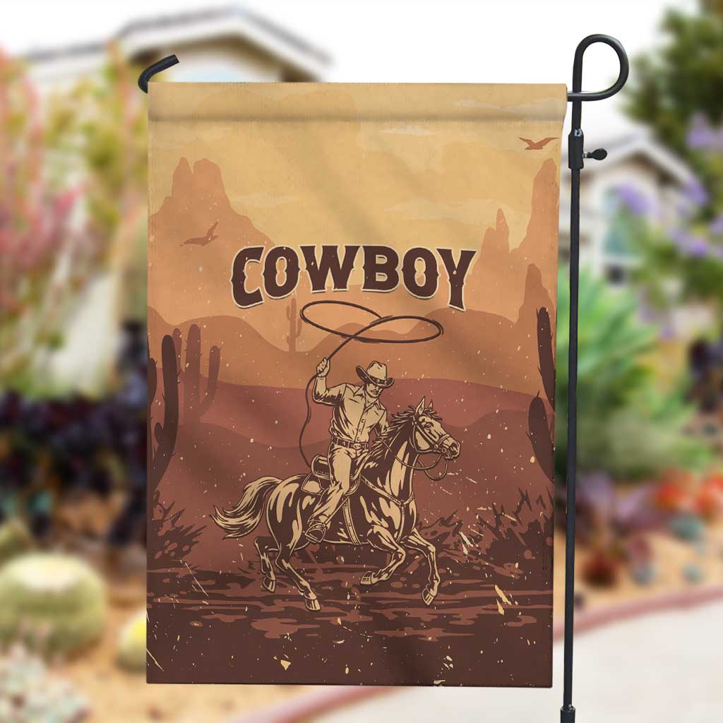 Black Cowboy Take Me Away Garden Flag