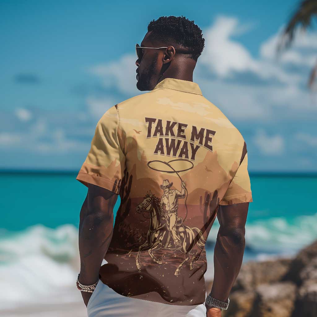 Black Cowboy Take Me Away Hawaiian Shirt