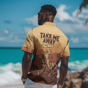 Black Cowboy Take Me Away Hawaiian Shirt