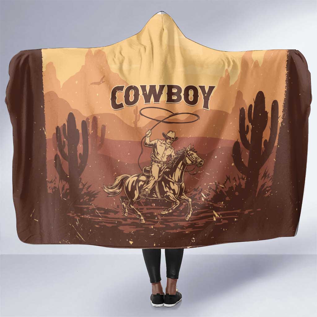 Black Cowboy Take Me Away Hooded Blanket