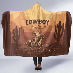 Black Cowboy Take Me Away Hooded Blanket