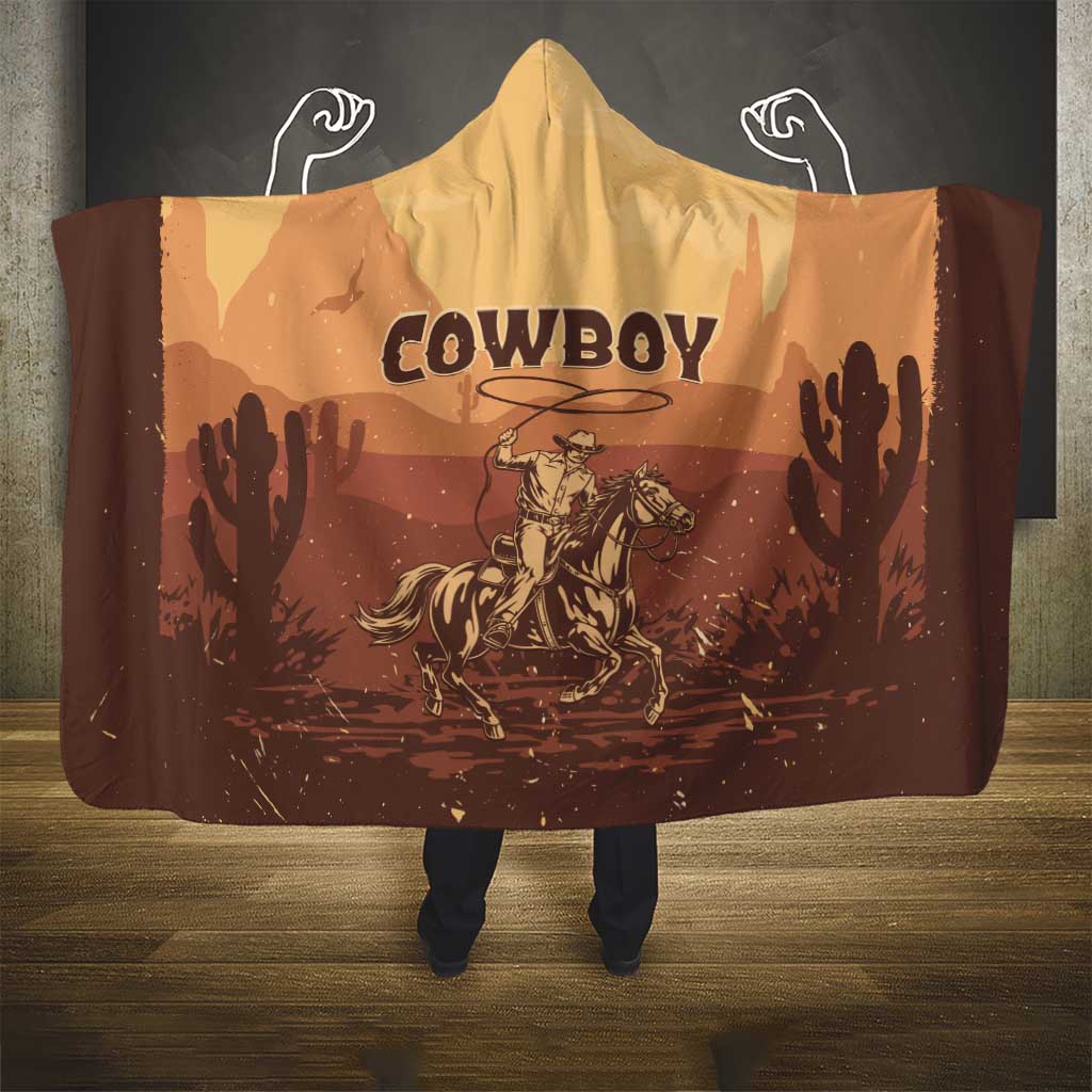 Black Cowboy Take Me Away Hooded Blanket