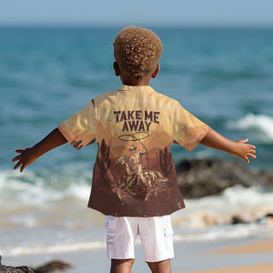 Black Cowboy Take Me Away Kid Hawaiian Shirt