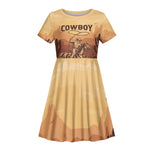 Black Cowboy Take Me Away Kid Short Sleeve Dress