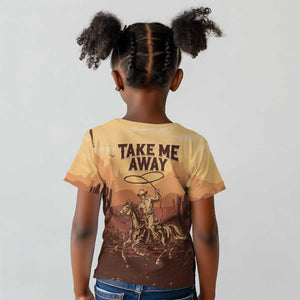 Black Cowboy Take Me Away Kid T shirt