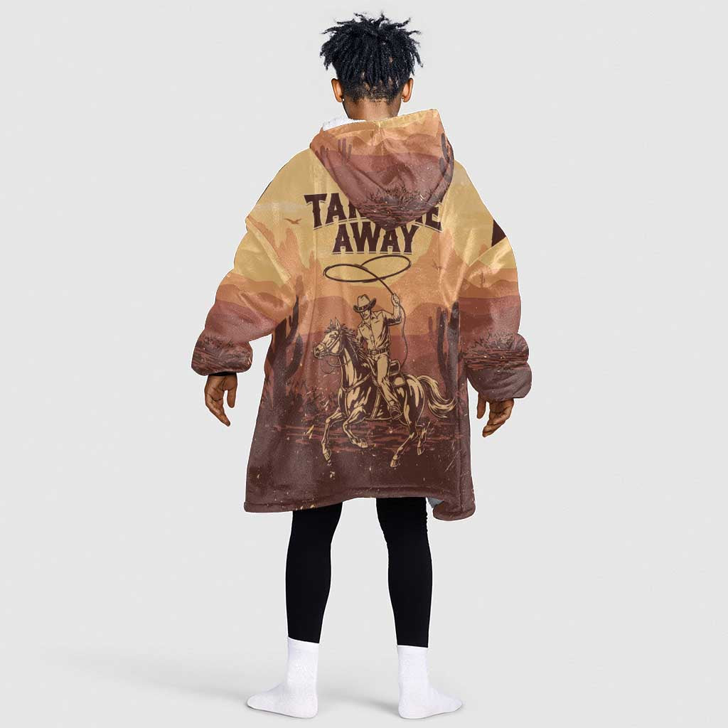 Black Cowboy Take Me Away Kid Wearable Blanket Hoodie
