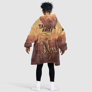 Black Cowboy Take Me Away Kid Wearable Blanket Hoodie