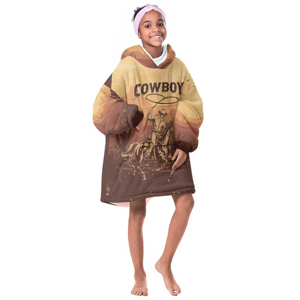 Black Cowboy Take Me Away Kid Wearable Blanket Hoodie