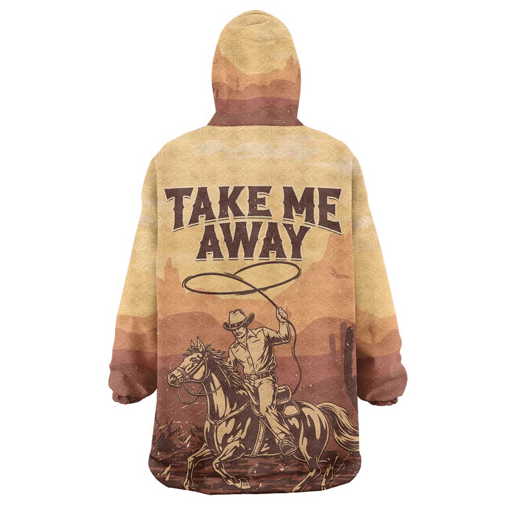 Black Cowboy Take Me Away Kid Wearable Blanket Hoodie