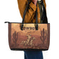 Black Cowboy Take Me Away Leather Tote Bag