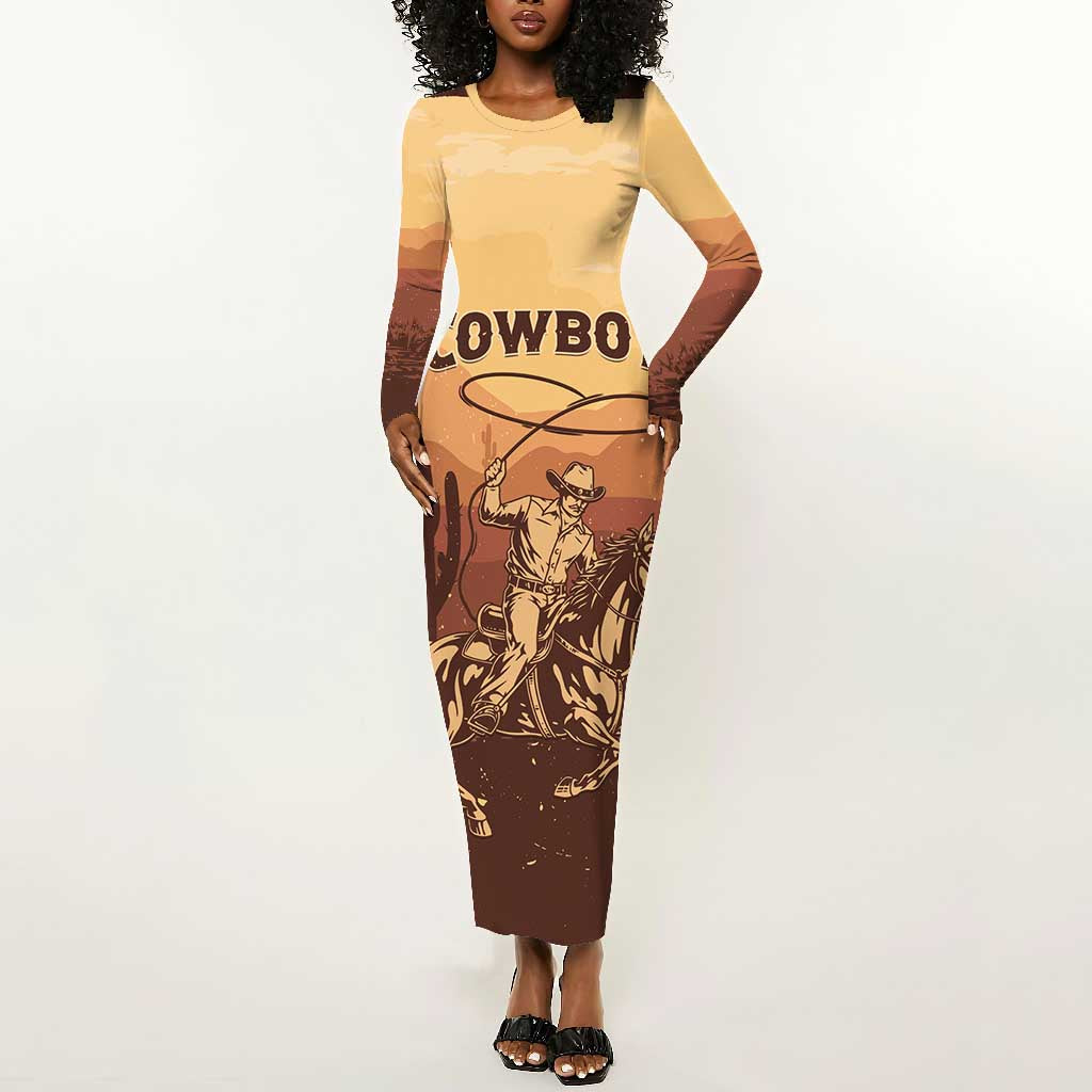 Black Cowboy Take Me Away Long Sleeve Bodycon Dress