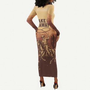 Black Cowboy Take Me Away Long Sleeve Bodycon Dress