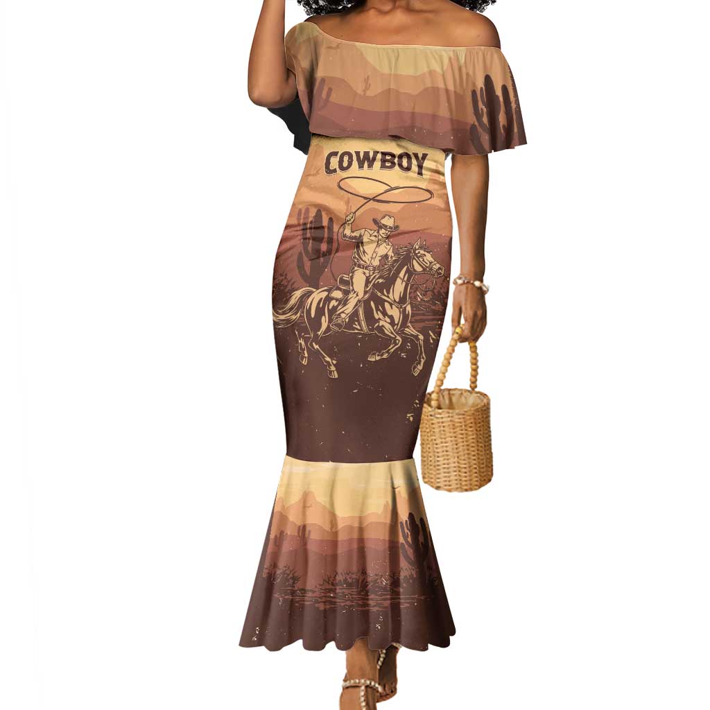 Black Cowboy Take Me Away Mermaid Dress