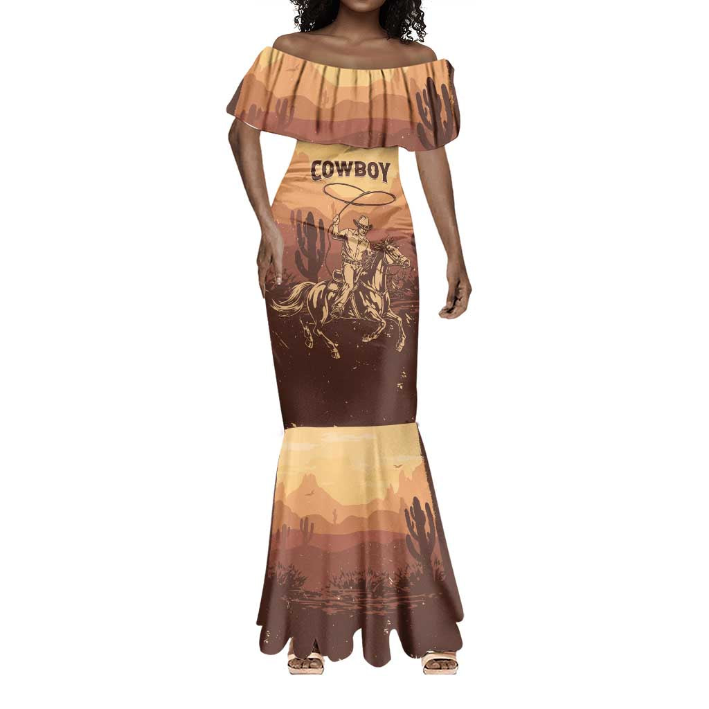 Black Cowboy Take Me Away Mermaid Dress