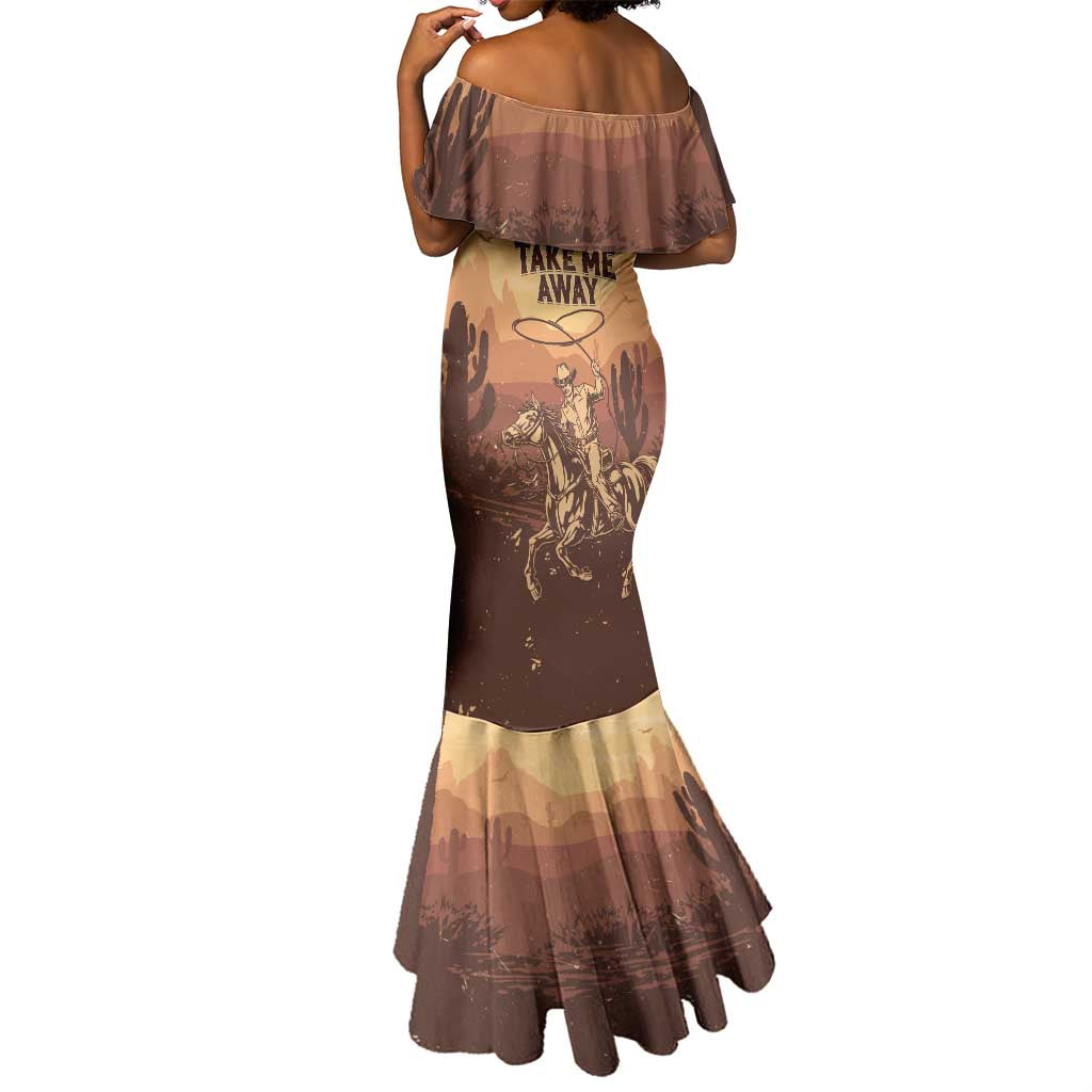 Black Cowboy Take Me Away Mermaid Dress