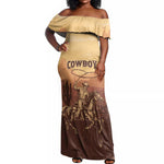 Black Cowboy Take Me Away Off Shoulder Maxi Dress