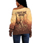 Black Cowboy Take Me Away Off Shoulder Sweater