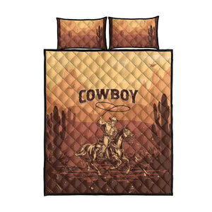 Black Cowboy Take Me Away Quilt Bed Set