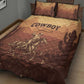 Black Cowboy Take Me Away Quilt Bed Set