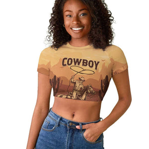 Black Cowboy Take Me Away Raglan Cropped T shirt