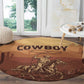 Black Cowboy Take Me Away Round Carpet