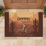 Black Cowboy Take Me Away Rubber Doormat