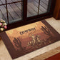 Black Cowboy Take Me Away Rubber Doormat