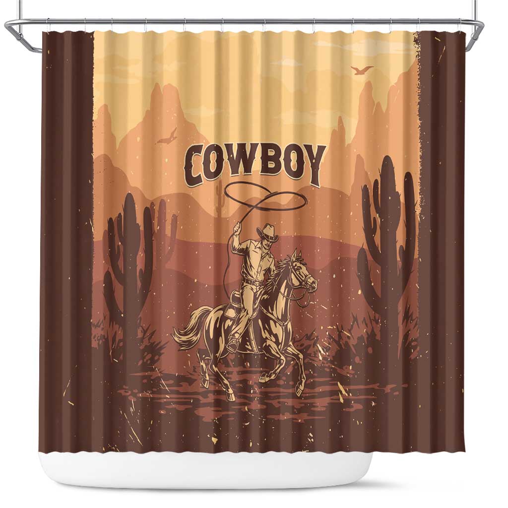 Black Cowboy Take Me Away Shower Curtain
