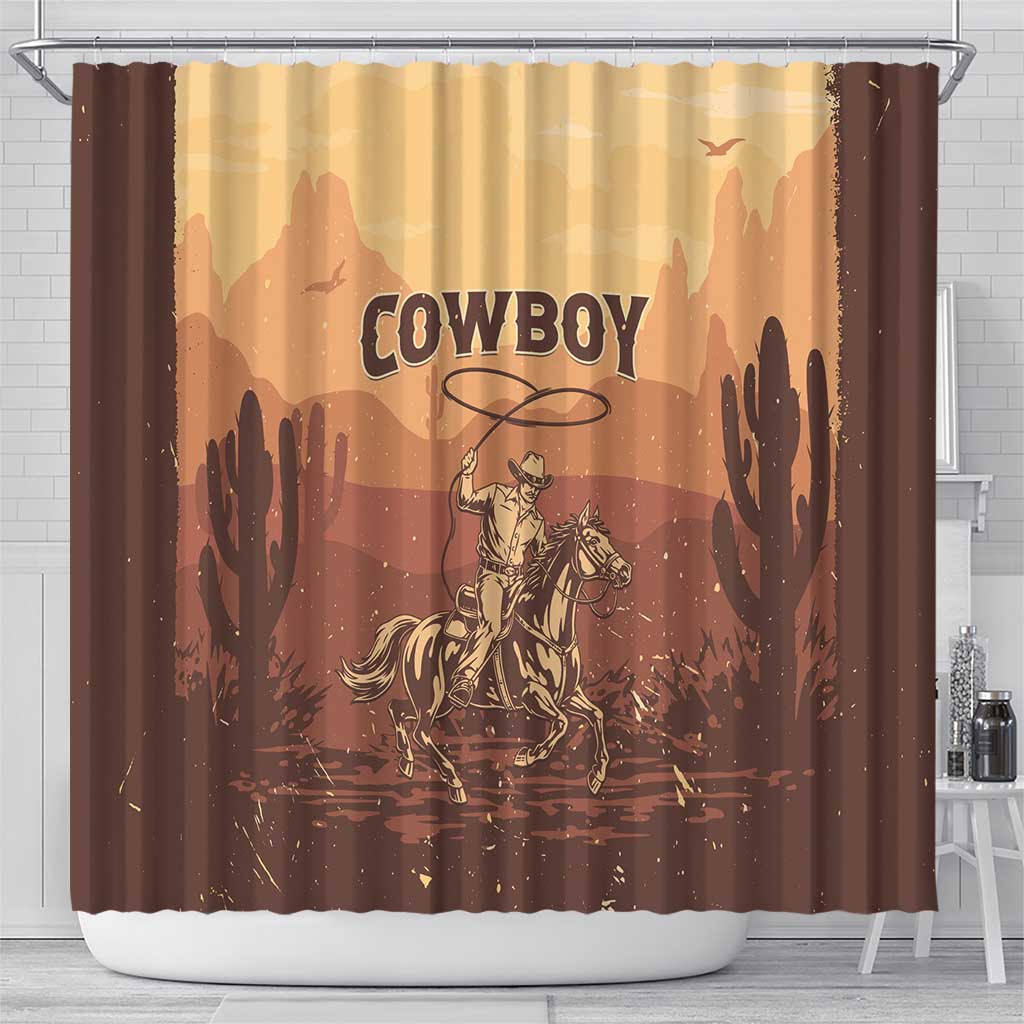 Black Cowboy Take Me Away Shower Curtain