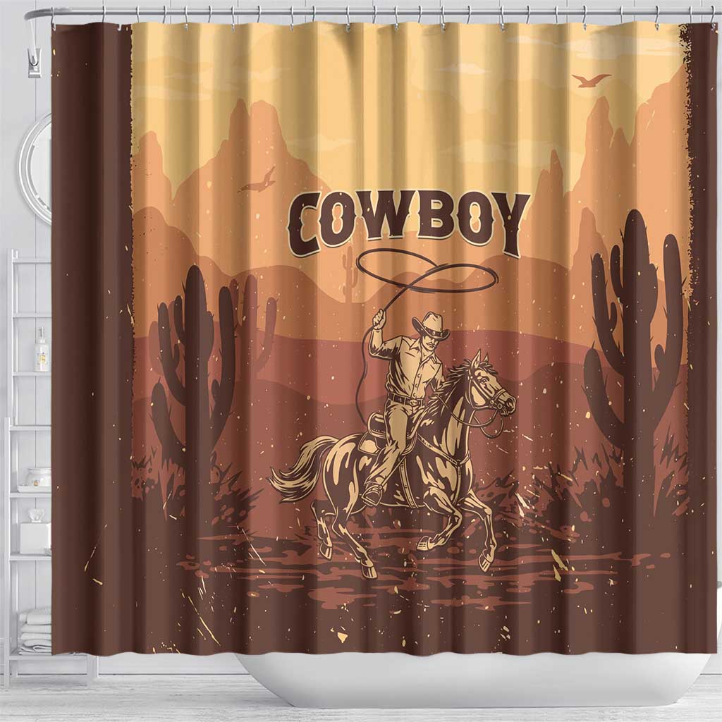 Black Cowboy Take Me Away Shower Curtain