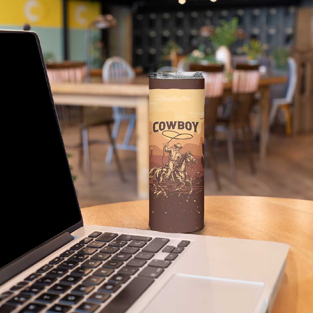 Black Cowboy Take Me Away Skinny Tumbler