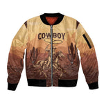 Black Cowboy Take Me Away Sleeve Zip Bomber Jacket