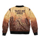 Black Cowboy Take Me Away Sleeve Zip Bomber Jacket