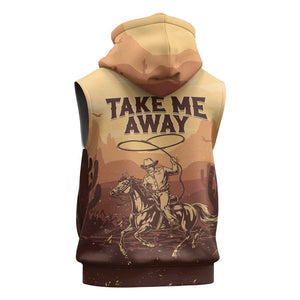 Black Cowboy Take Me Away Sleeveless Hoodie - African Pride
